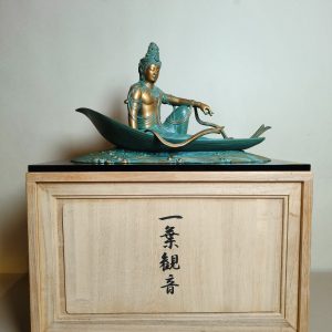 一葉观音 [铜制] 日本大仏师 / 金工大师 - 长田晴山作 [全新/木盒装]