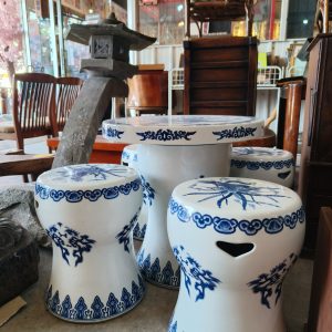 茶桌 [陶瓷] [有田烧] [弥右卫门窯] [1桌4椅] [套]