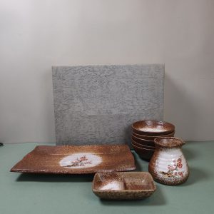 陶土餐具 [1大长盘5碗1调料壶1小碟] [套] [全新/盒装]