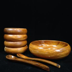 餐具 [天然木] [1大碗4小碗1公匙] [套] [全新/盒装]