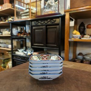 方皿 [贴花] [龍峯][套/五件入] Square Plate [Transferware] [Ryuhou][Set of 5]