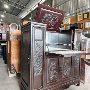 精雕酒吧柜 [实木雕刻] [老件] Carved Bar Cabinet [Solid Wood, Hand-Carved] [Vintage]