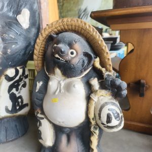 狸猫 [陶土] Tanuki Statue [Pottery]