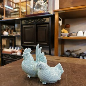雄鸡与雌鸡摆件 [青瓷] [套] Rooster and Hen Figurines [Celadon] [Set] 
