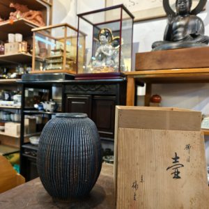 花瓶 [柴烧] [橘吉] [全新/木盒装] Vase [Wood-Fired] [Kitsukichi] [New in Wooden Box] 
