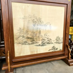 屏风 [实木] [布略有瑕疵，超便宜出售] Folding Screen [Solid Wood] [Minor Fabric Imperfections, Clearance Price]